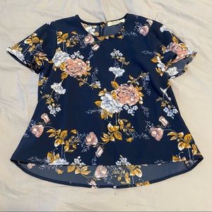 Short Sleeve Floral Blouse